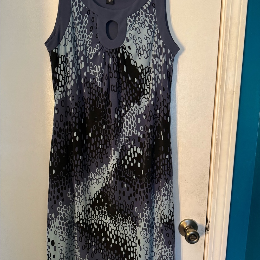 Laundry by Shelli Segal Blue Sleeveless Patterned Dress